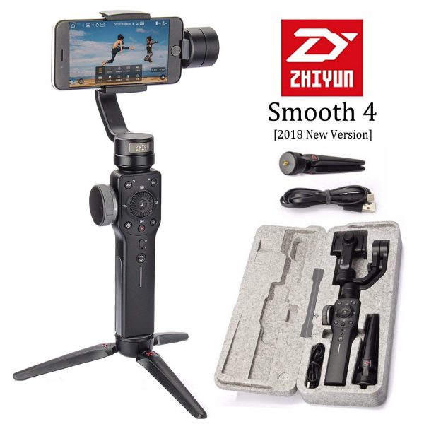 You are currently viewing Zhiyun Smooth 4 3-Axis Handheld Smartphone Gimbal Stabilizer, Upgraded Phone Gyro Stabilizer Vlog Tripod w/Focus Pull&Zoom for iPhone Xs Max X/8 Plus/7/SE Samsung Galaxy S9+/S8/S7 etc Mobiles (Black) $95.20 after Coupon Code
