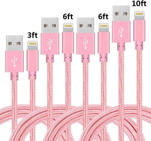 Read more about the article 4Pack (3ft,6ft,6ft,10ft) Nylon Braided Charging Cord