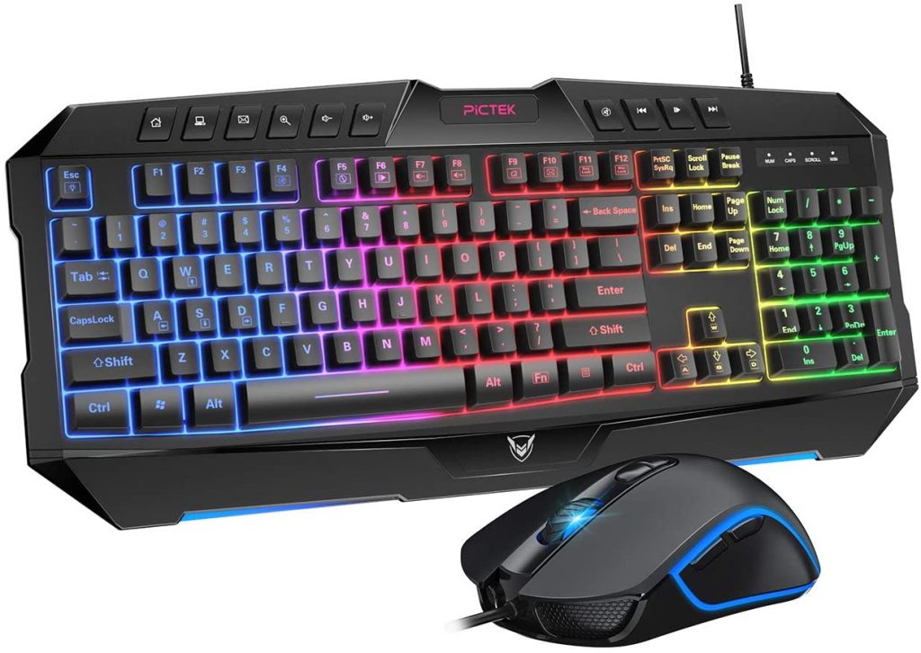 $14.79 after promote code @ Amazon PICTEK Backlit Keyboard and Mouse