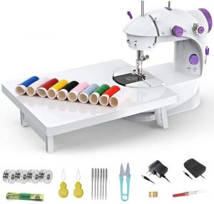 Read more about the article $17.99 after promo code @ Amazon KUQIURW Sewing Machine, Upgraded 2-Speed 2-Thread Portable Sewing Machine with Foot Pedal for Household Travel Beginner 33Pcs Kit &Table