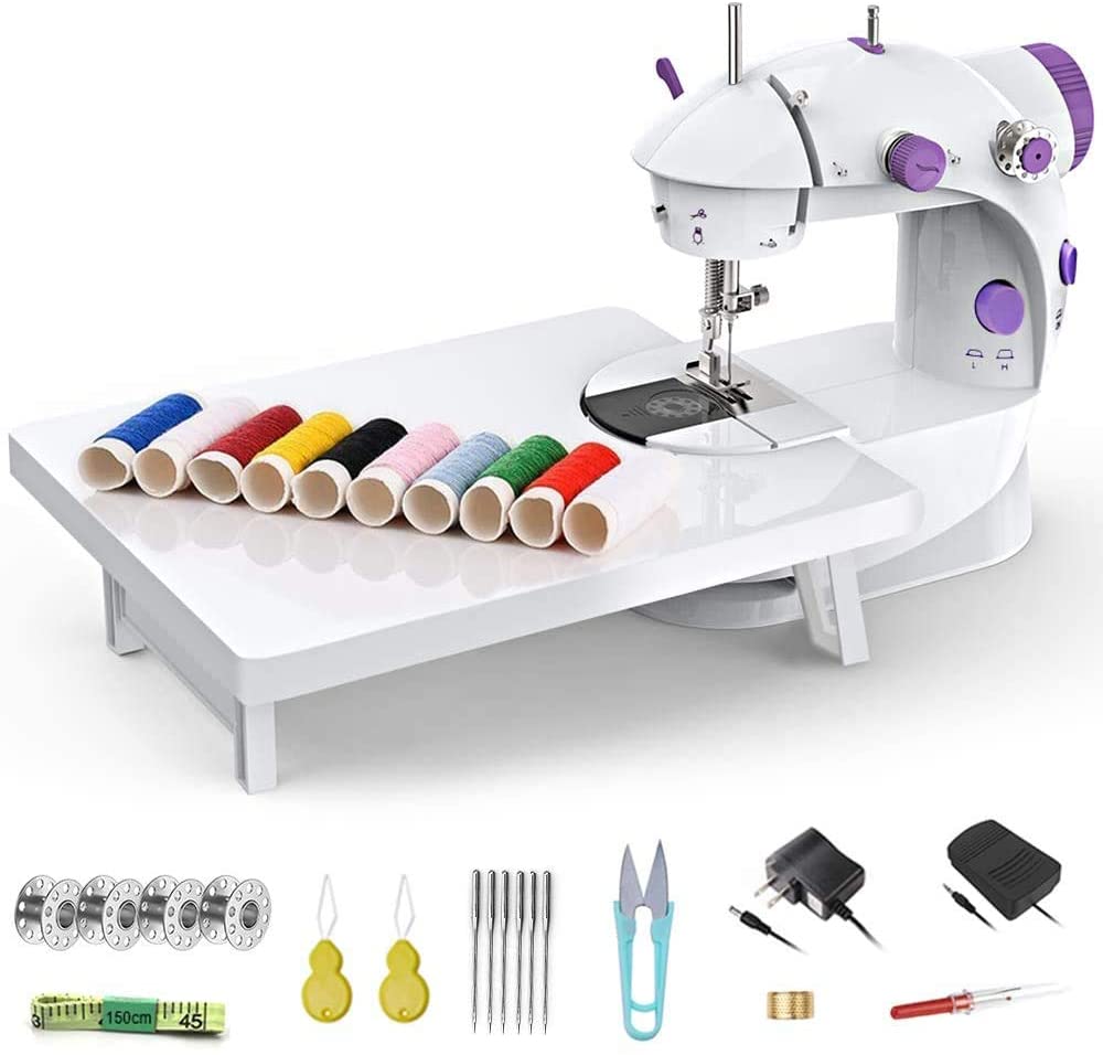 You are currently viewing $17.99 after promo code @ Amazon KUQIURW Sewing Machine, Upgraded 2-Speed 2-Thread Portable Sewing Machine with Foot Pedal for Household Travel Beginner 33Pcs Kit &Table
