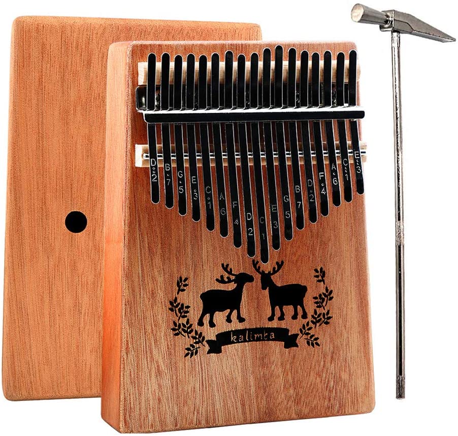 You are currently viewing $7.98 @ Amazon Kalimba thumb piano 17keys thumb piano, portable finger piano gift, with musical score hammer learning instructions, easy to learn, suitable for adults and children beginners (brown)